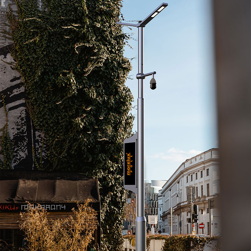 Poste de farola inteligente multifuncional de aleación de aluminio