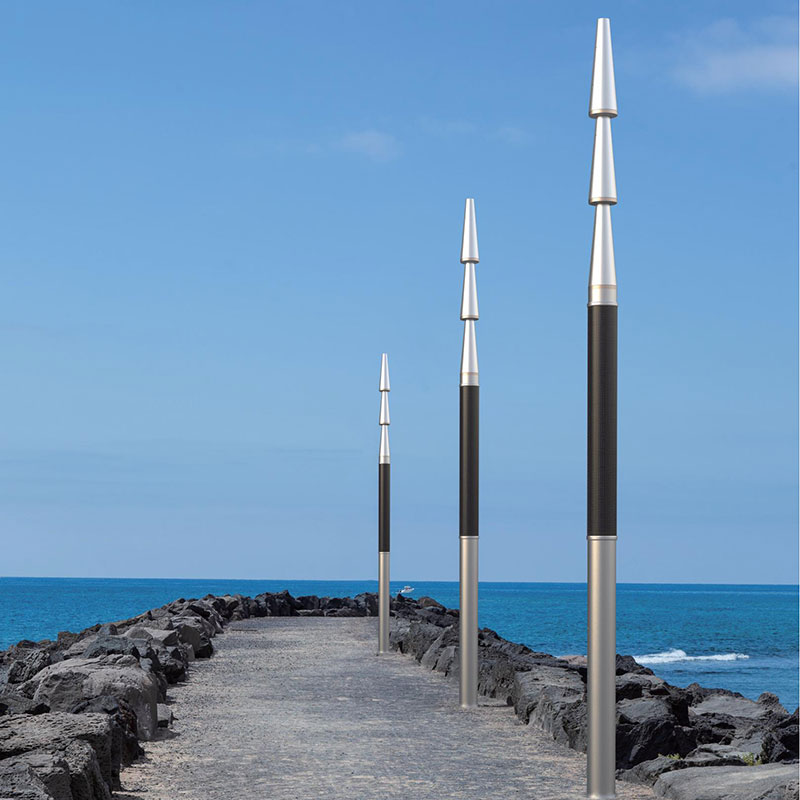 Poste de luz solar HJT flexible con pulverización de polvo metálico GANGI